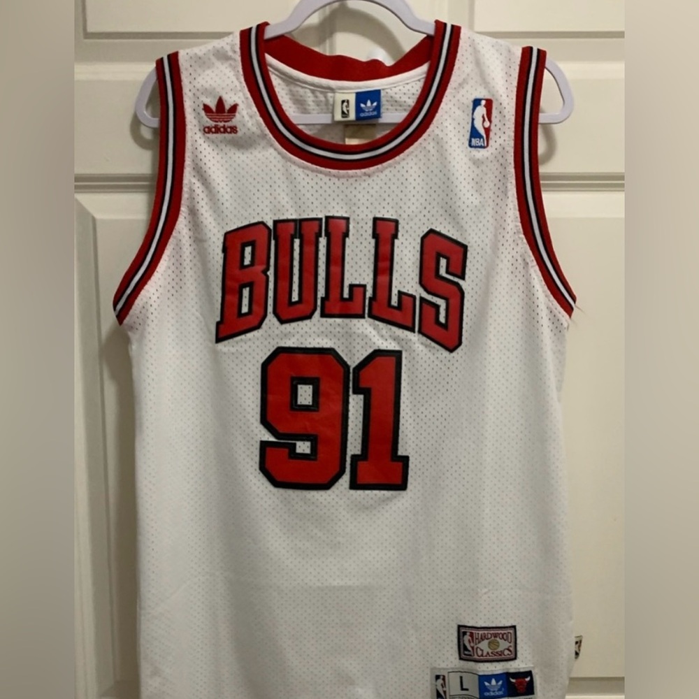 Vintage Adidas Dennis Rodman Bulls Jersey.  Mens size Large